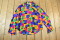 Vintage 1990s Kathy Che Art Deco Button Up Shirt