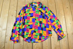 Vintage 1990s Kathy Che Art Deco Button Up Shirt