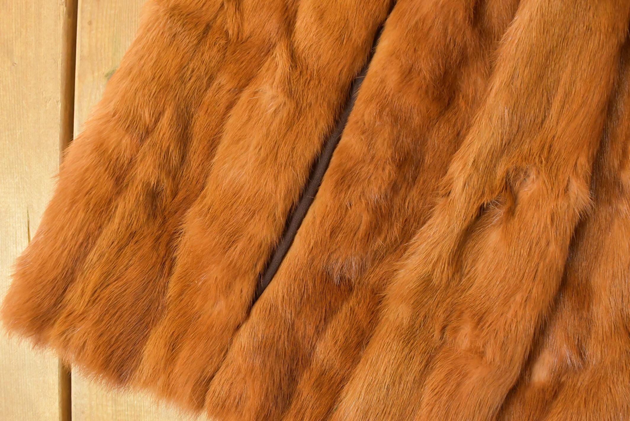 Vintage 1970s Jacobs Mink Fur Stole Cape Jacket Women's Large