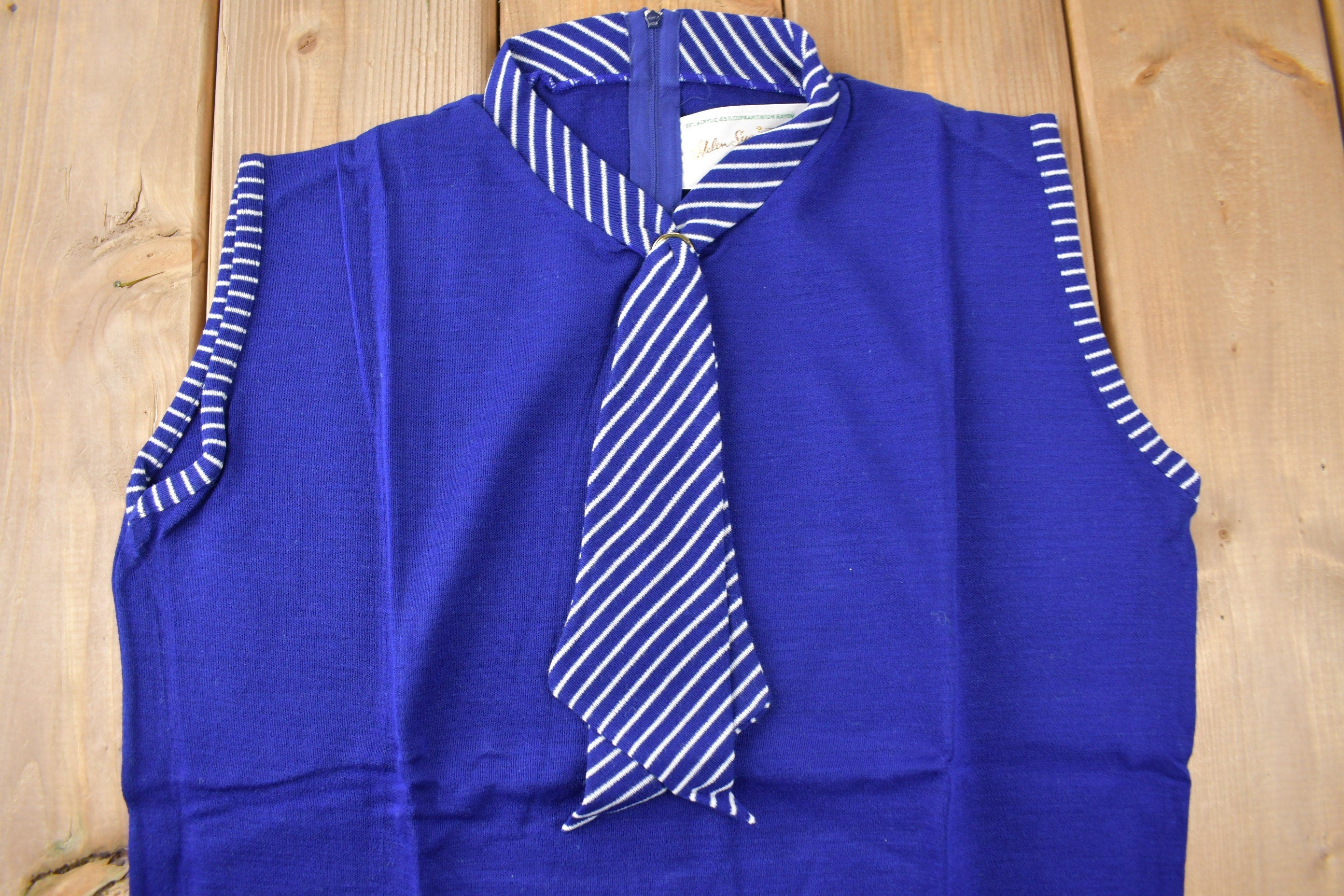 True Vintage 1960s Deadstock Helen Sue Sleeveless Blouse With Tie Made In Japan