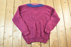 Vintage 1990s Ricki Cable Knit Abstract Pattern Crewneck Sweater Womens L