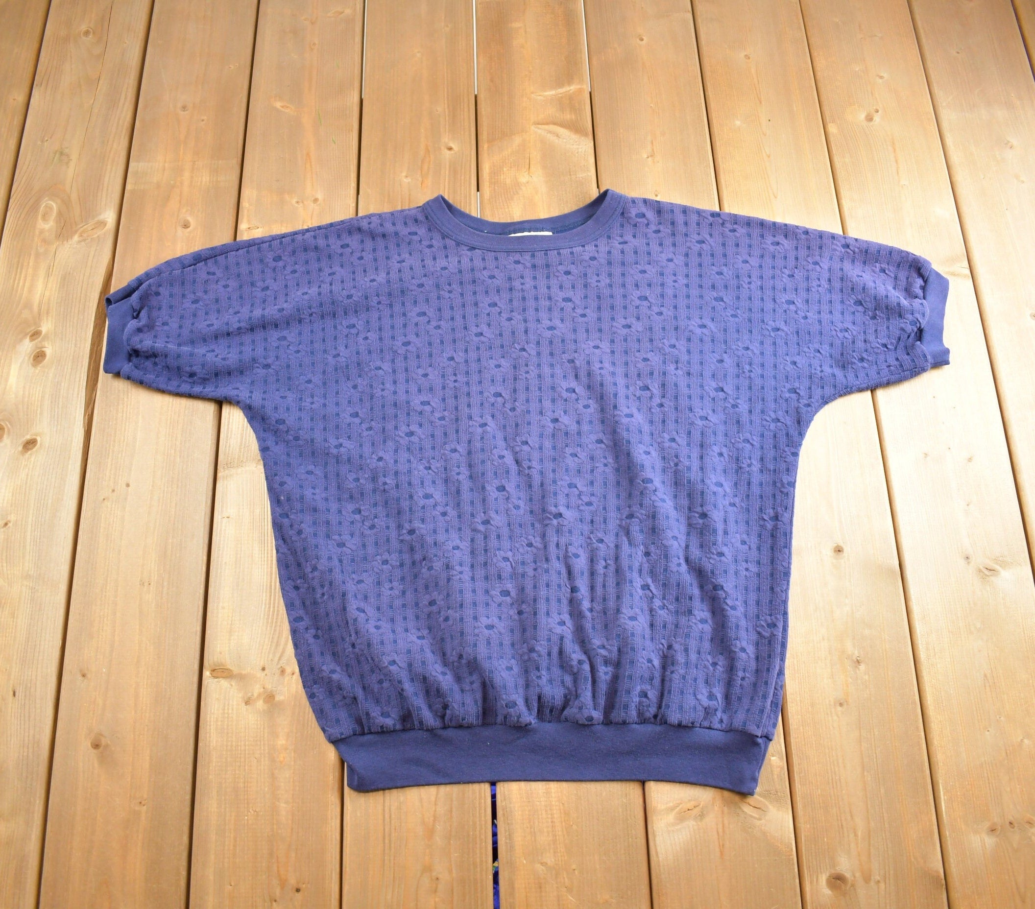 Vintage 1980s Donnkenny 3D Knit Crewneck T Shirt