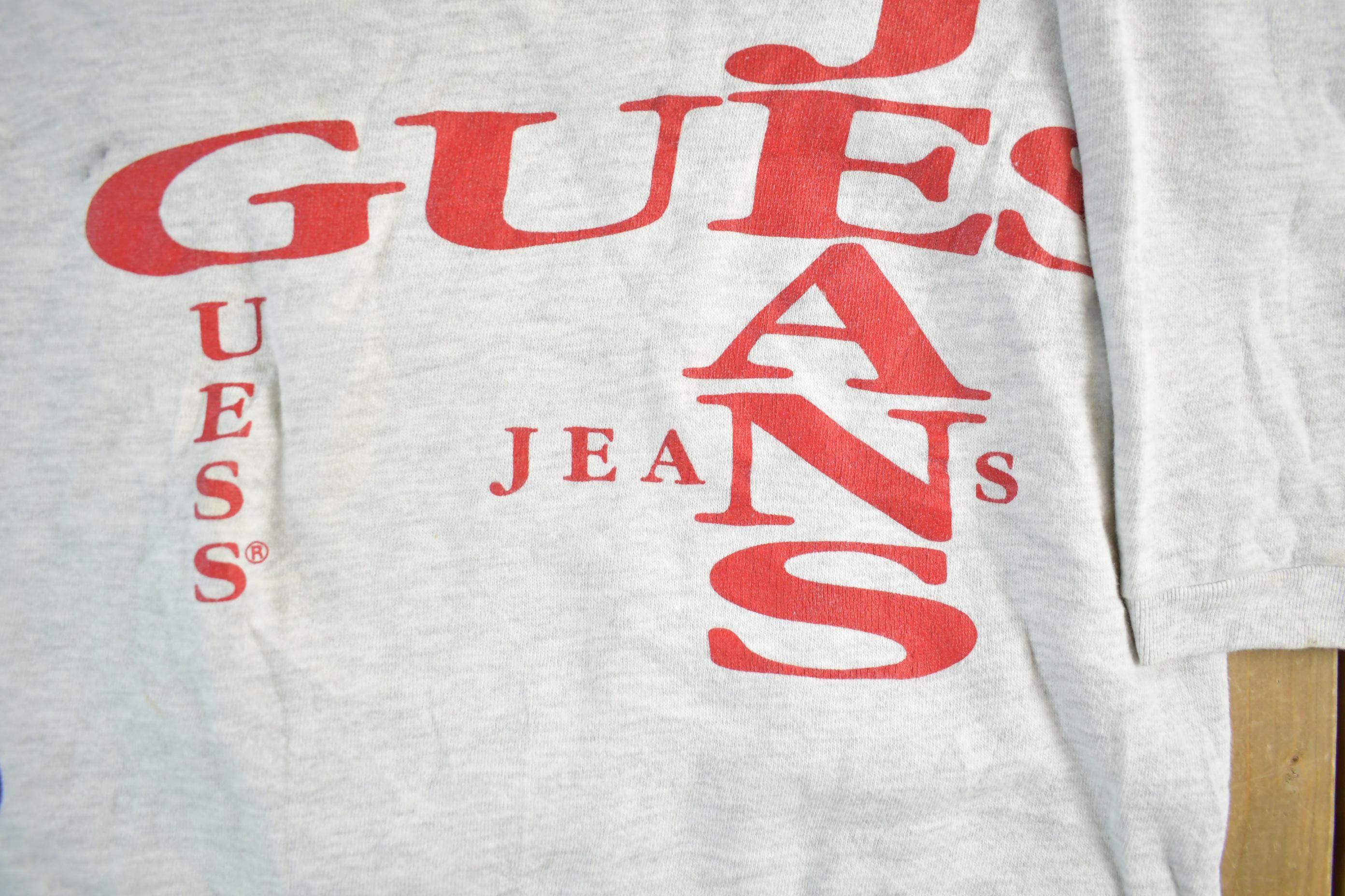 Vintage 1990s Guess Jeans Quarter Zip Sweatshirt Adult Small