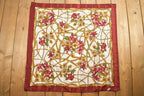 Vintage 1980s Flowers And Chains Striped Scarf
