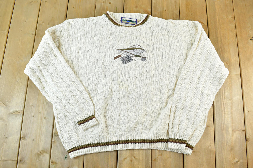 Vintage 1990s Shenandoah Fishing Cable Knit Crewneck Sweater