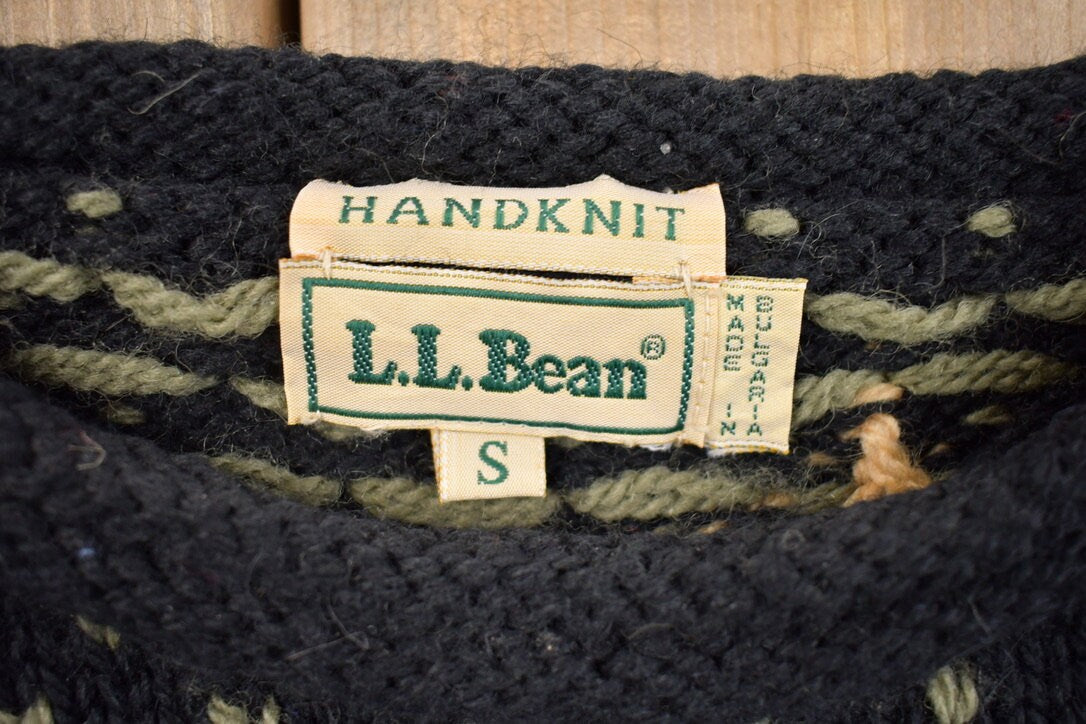 Vintage 1980s LL Bean Hand Knit Knitted Crewneck Sweater