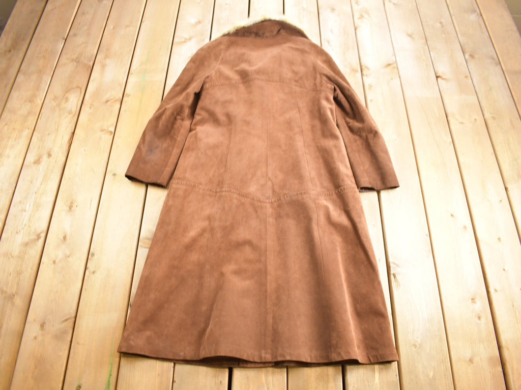 Vintage 1970s Fur Collar Suede Leather Jacket