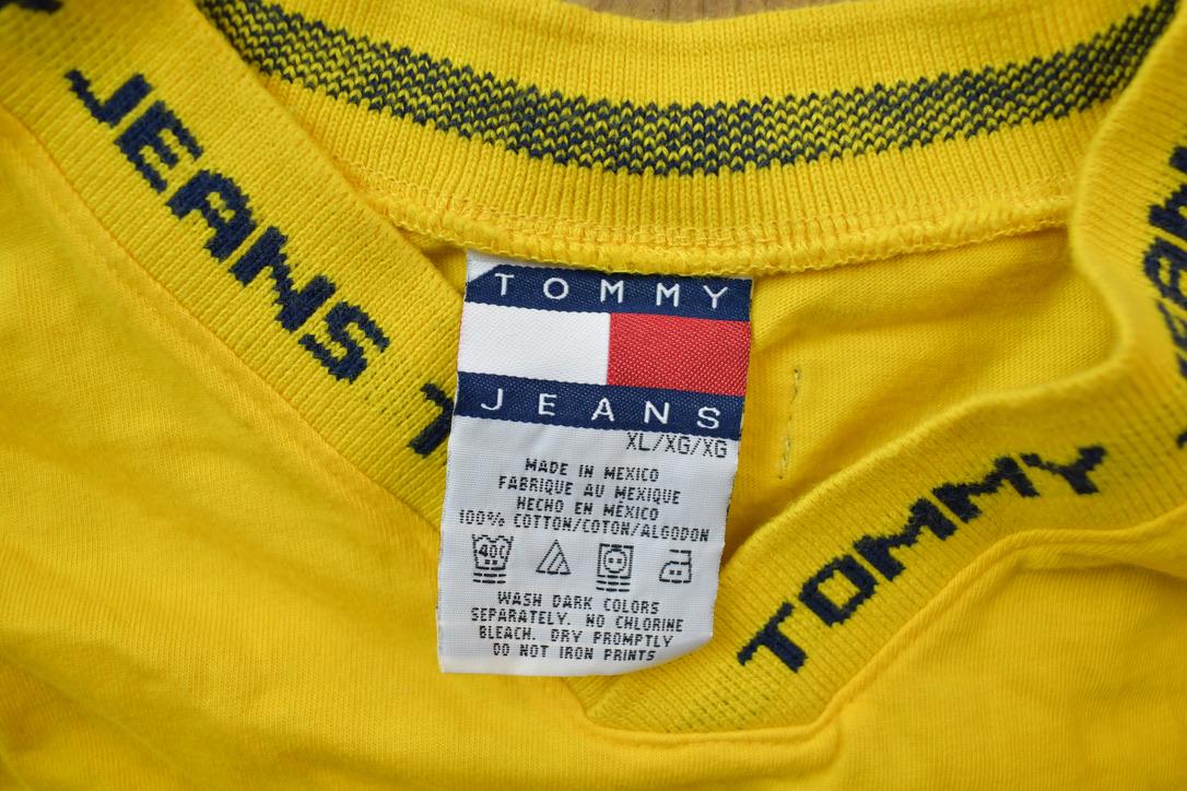 Vintage 1990s Tommy Hilfiger Tommy Jeans Graphic V Neck T-Shirt