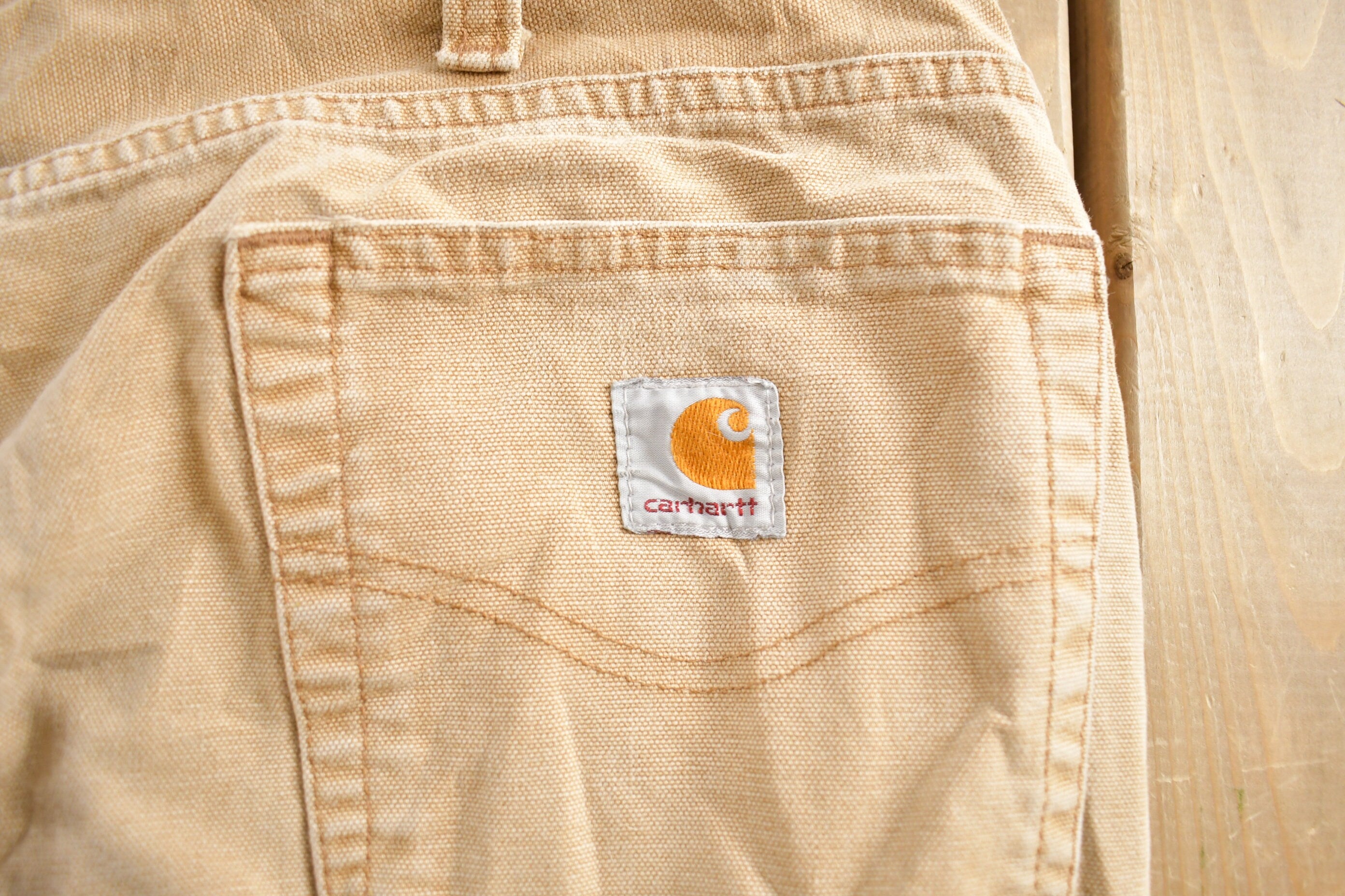 Vintage 1990s Beige Carhartt Work Pants Size 38x32
