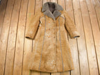 Vintage 1980s Shearling Suede Leather Coat