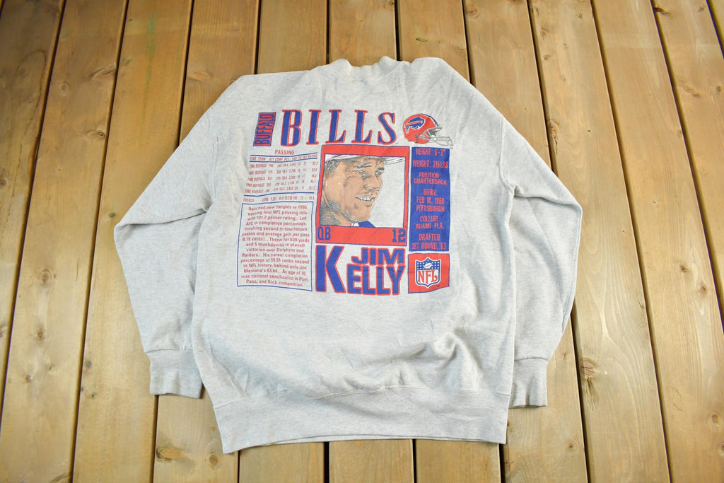 Vintage 1990s NFL Buffalo Bills Jim Kelly Crewneck Sweatshirt Men's Large