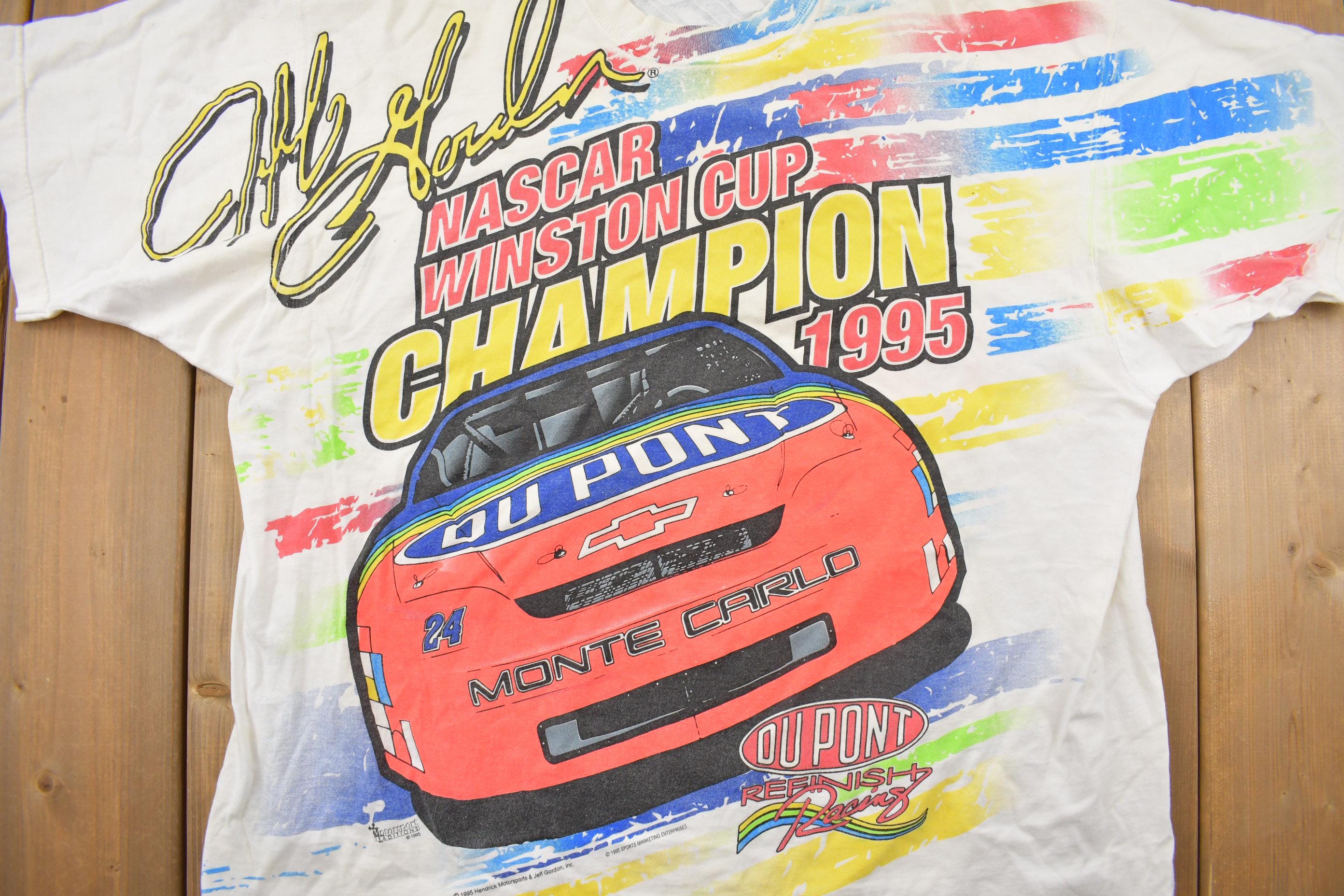 Vintage 1995 Jeff Gordon All Over Print NASCAR Racing T-Shirt