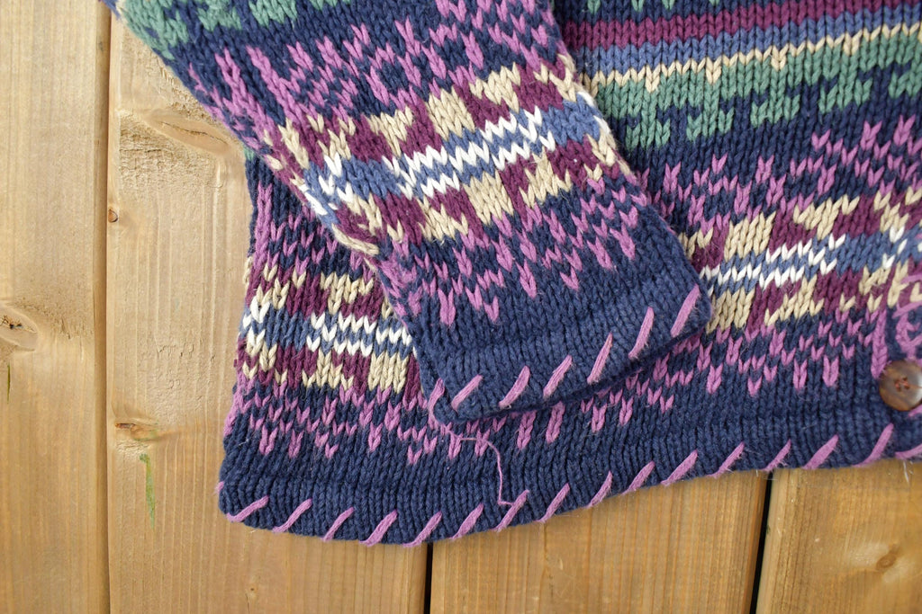 Vintage 1990s Paris Sport Club Knit Cardigan Sweater