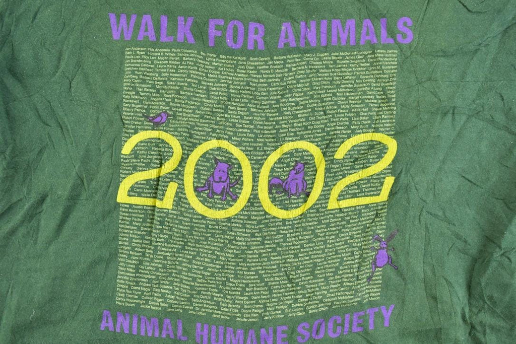 Vintage 2002 Walk For Animals Souvenir T-Shirt