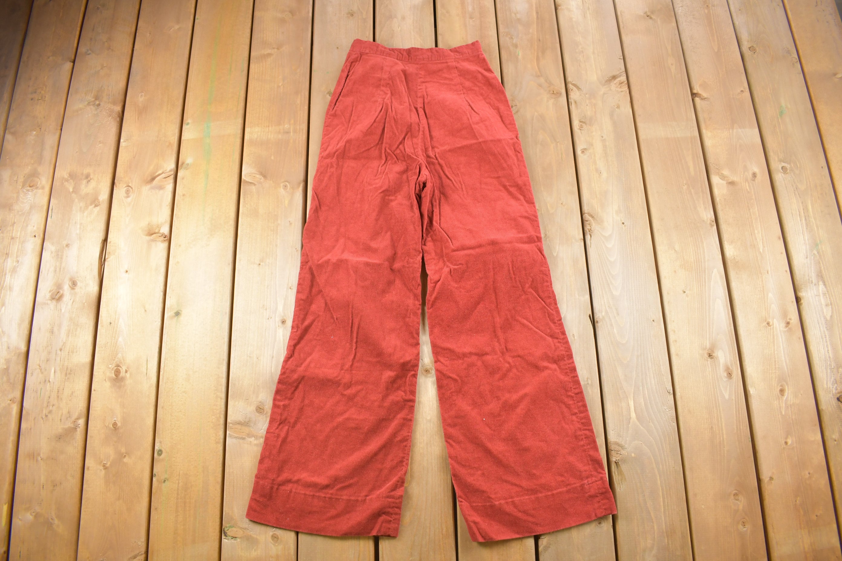 Vintage 1970s Ship 'n Shore Corduroy Flare Pants Size 24 x 30