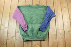 Vintage 1990s Colour Block Blank Crewneck Sweatshirt