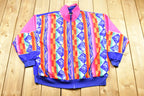 Vintage 1990s Silver Threads All Over Print Windbreaker