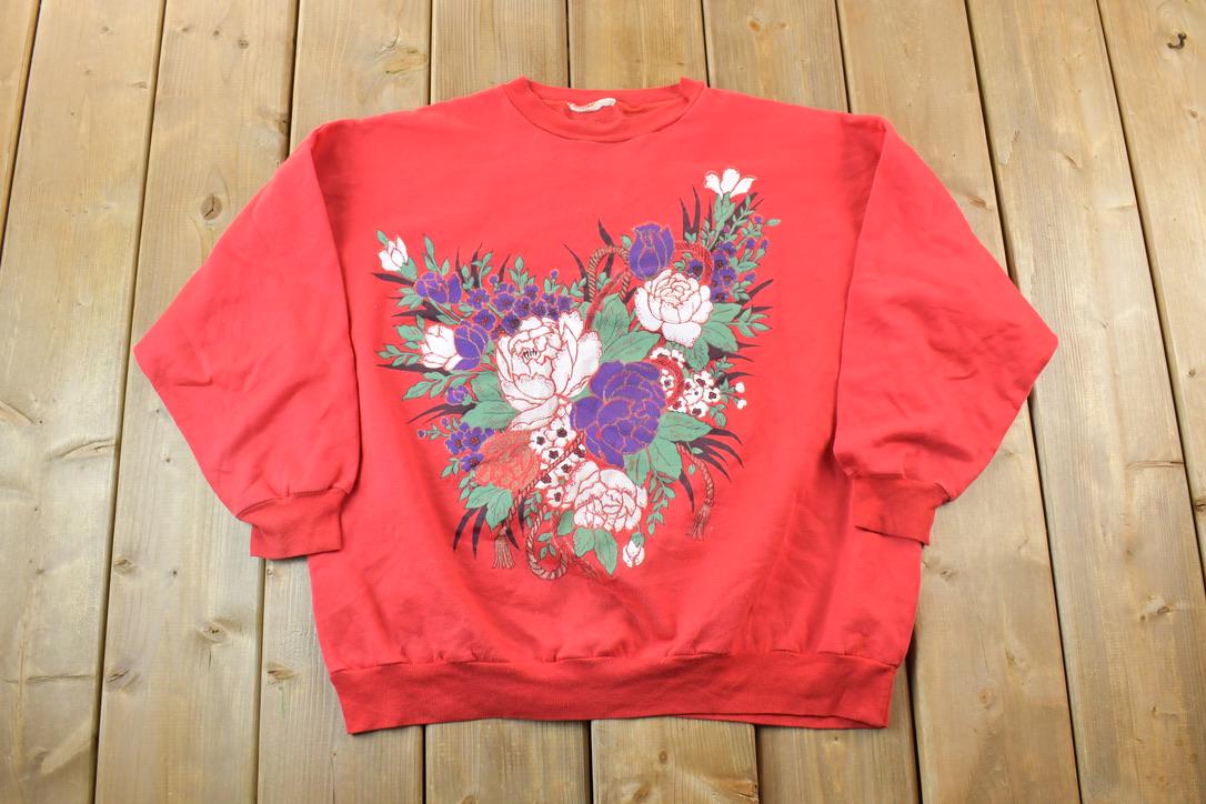 Vintage 1990s Cute Floral Crewneck Sweater