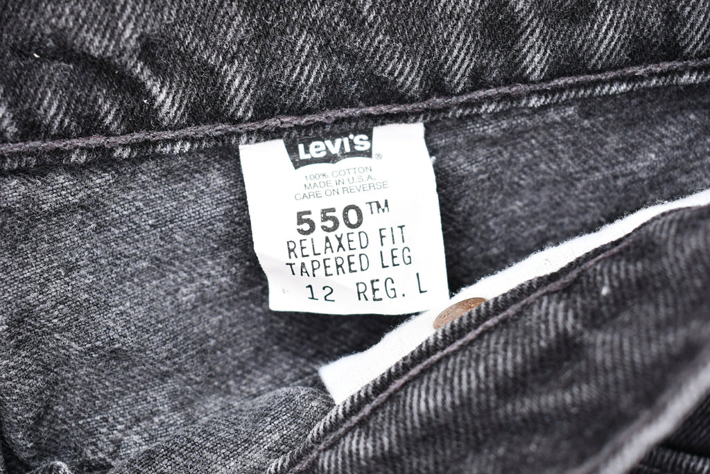 Vintage Early 1990s Levi's 550 Relaxed Tapered Faded Black Jeans