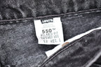 Vintage Early 1990s Levi's 550 Relaxed Tapered Faded Black Jeans