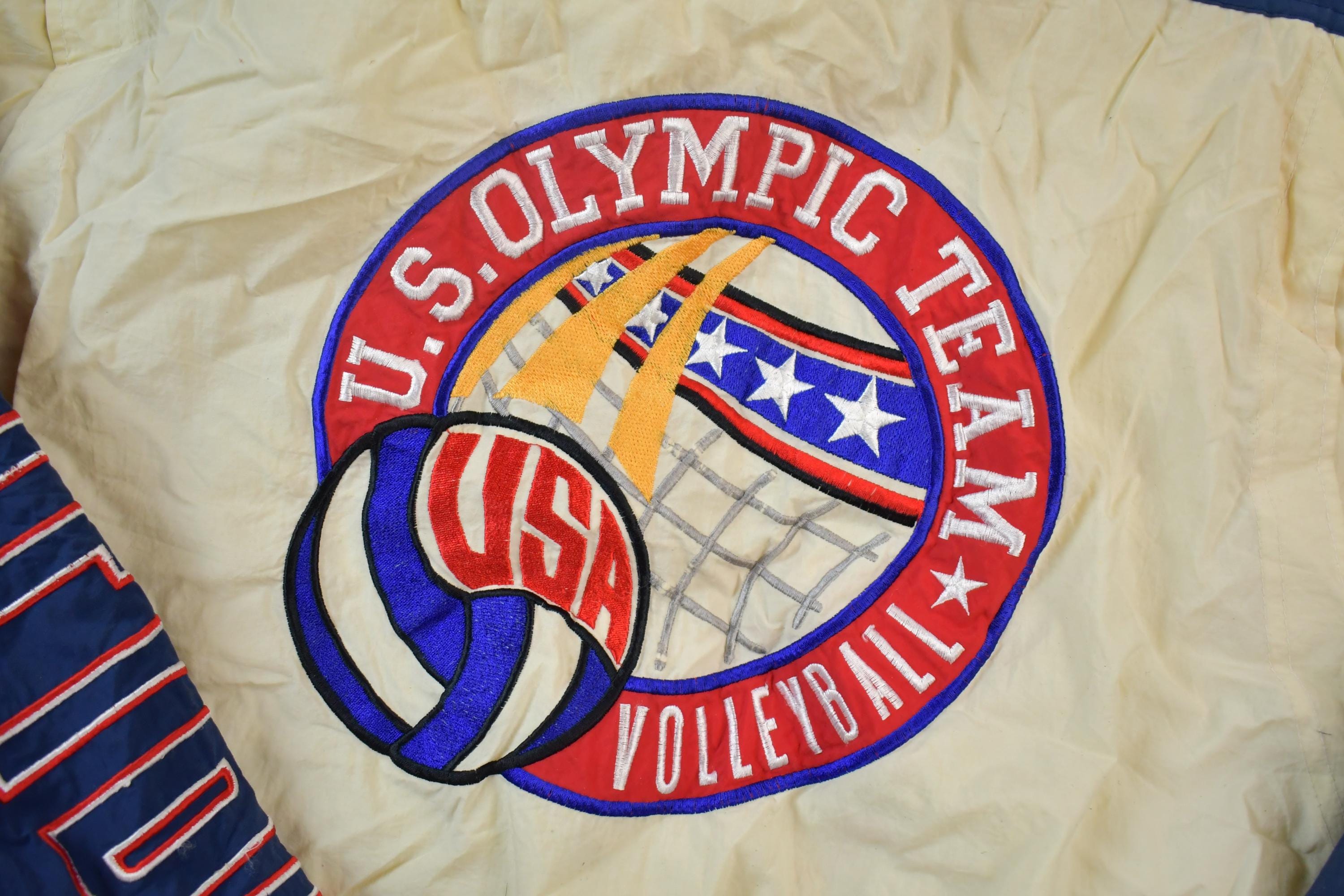 Vintage 1990s Starter USA Olympic Volleyball American Flag Windbreaker Jacket