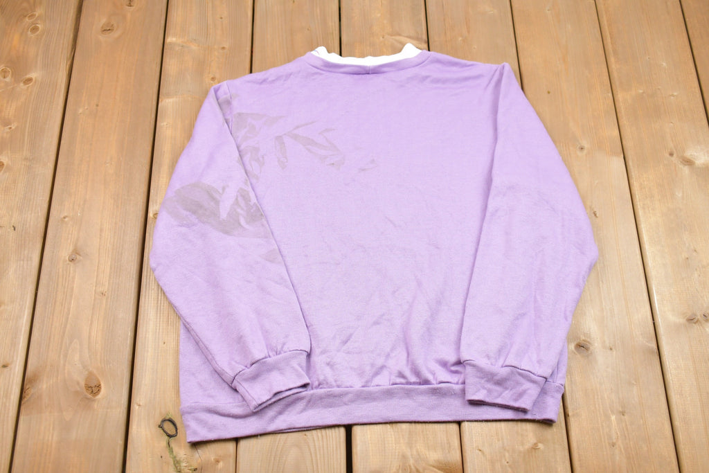 Vintage 1990s Blair Floral Mock Neck Crewneck Sweatshirt