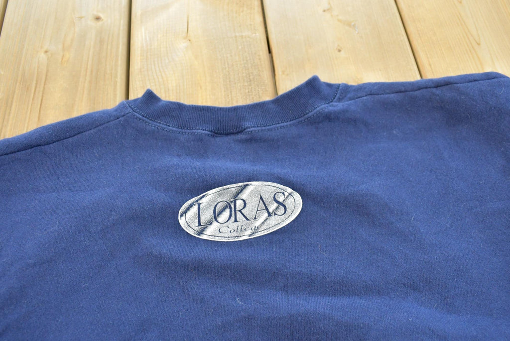 Vintage 1990s Loras College Collegiate Crewneck Sweatshirt Men's L / 90s Fruit of the Loom / NCAA Sweatshirt / Sports / Made In USA