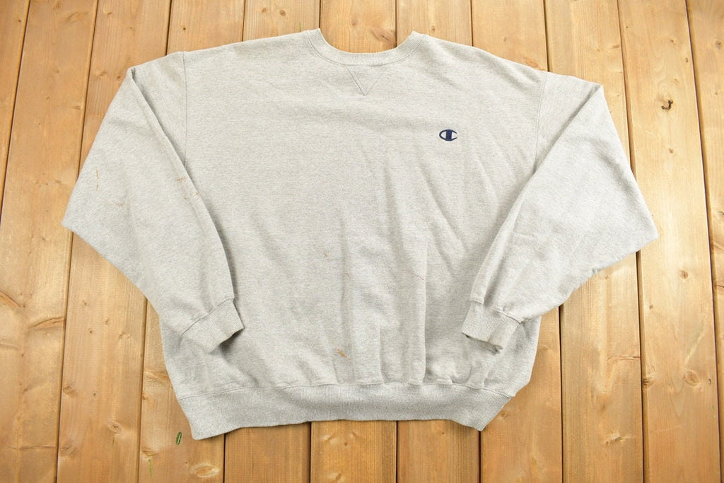 Vintage 1990s Champion Blank Grey Crewneck Sweatshirt