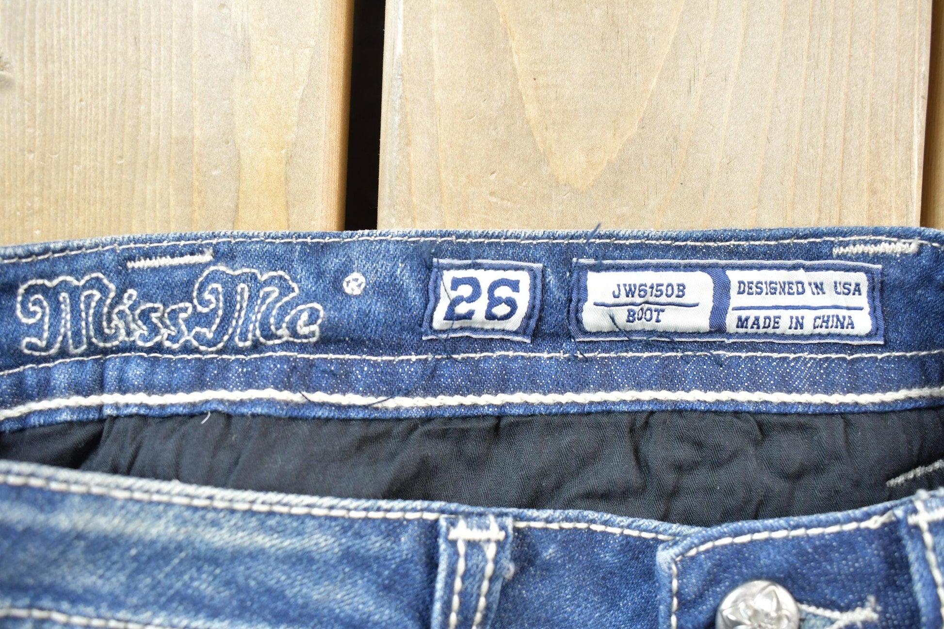 Vintage Y2K Miss Me Bedazzled Low Rise Jeans Size 26x31