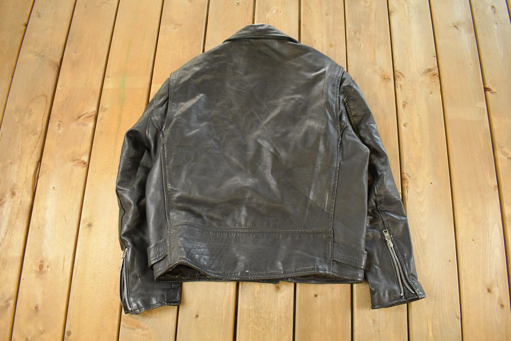 Vintage 1990s Jarvis Bond Leather Biker Jacket Men's Large
