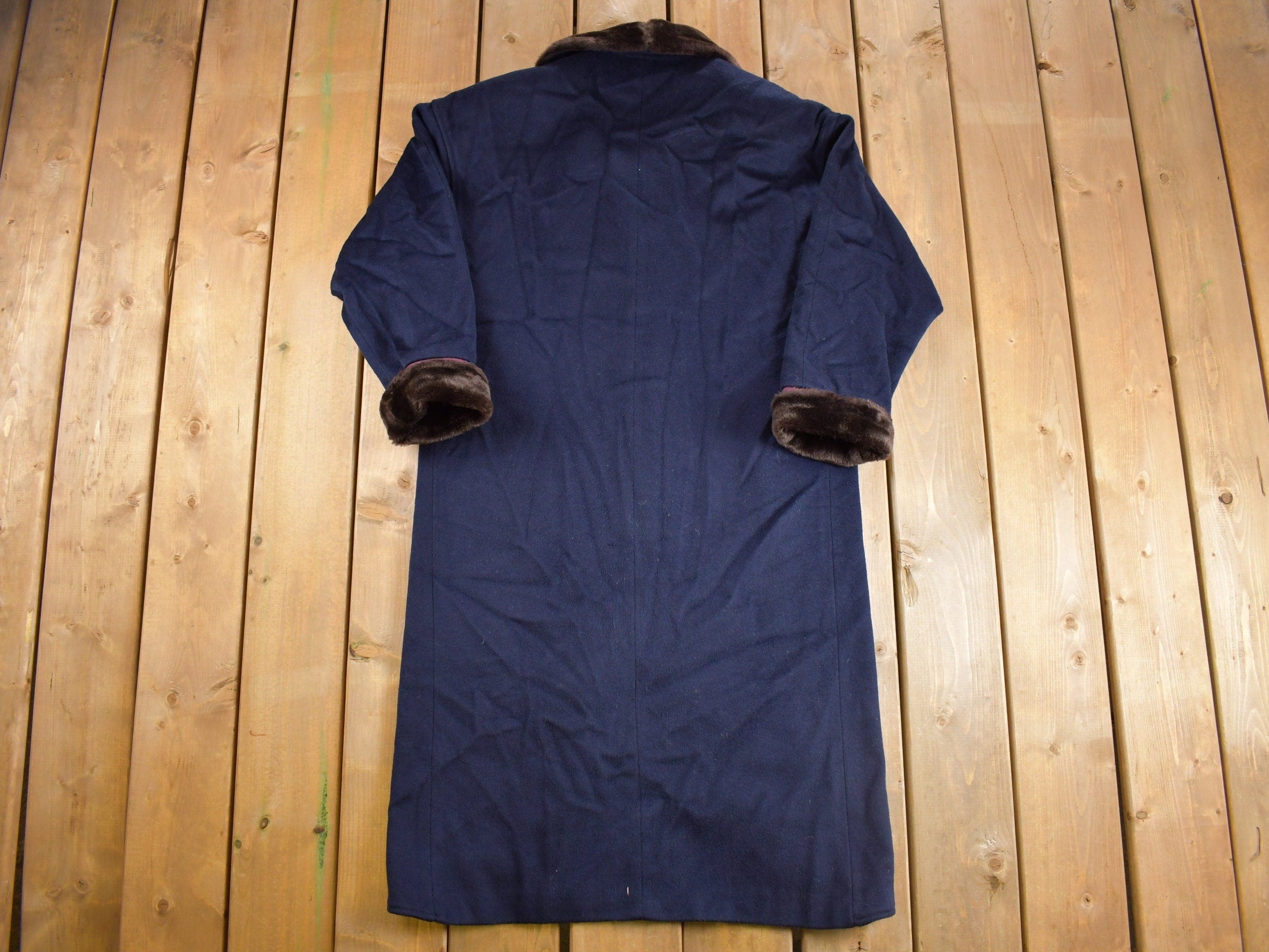 Vintage 1980s Braefair Fur Collar Over Coat