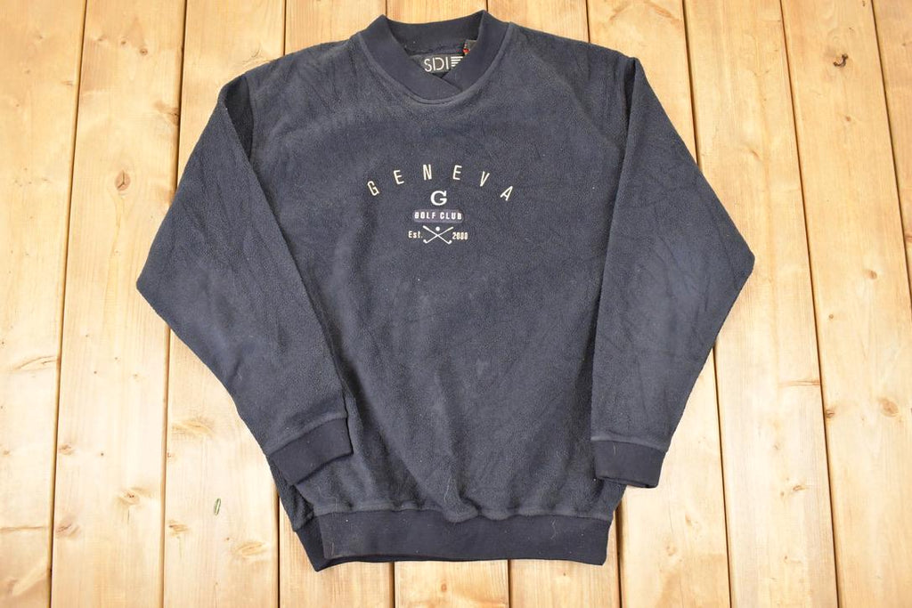 Vintage 1990s Geneve Golf Club Reverse Cotton Embroidered Crewneck Sweatshirt Mens L