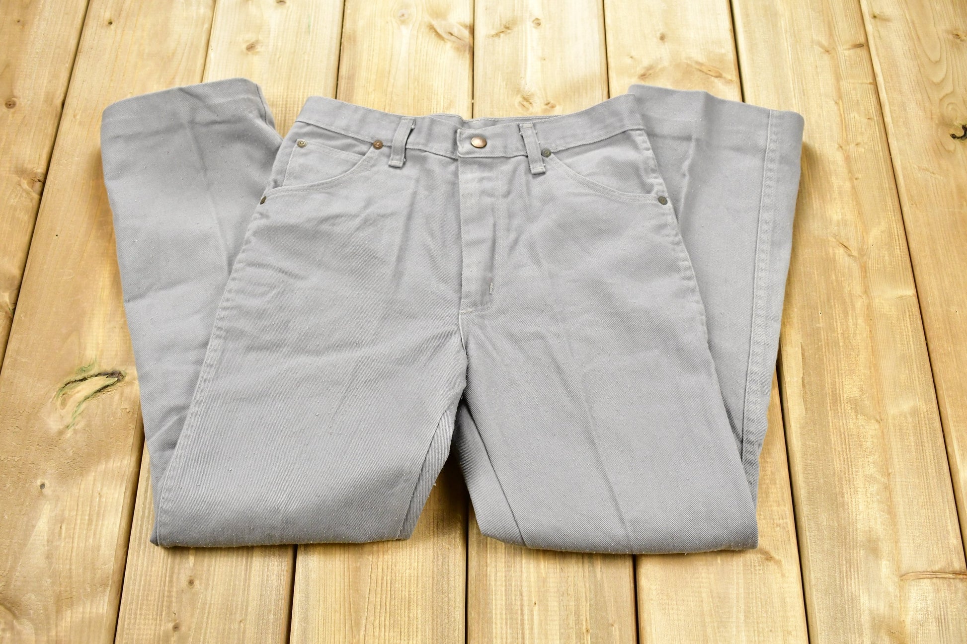 Vintage 1970s Wrangler Light Grey Wash Jeans Size 27