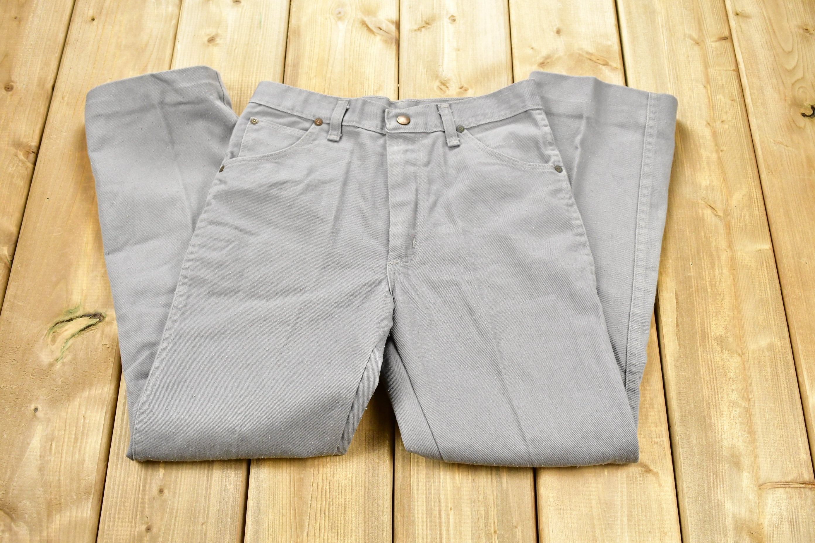 Vintage 1970s Wrangler Light Grey Wash Jeans Size 27