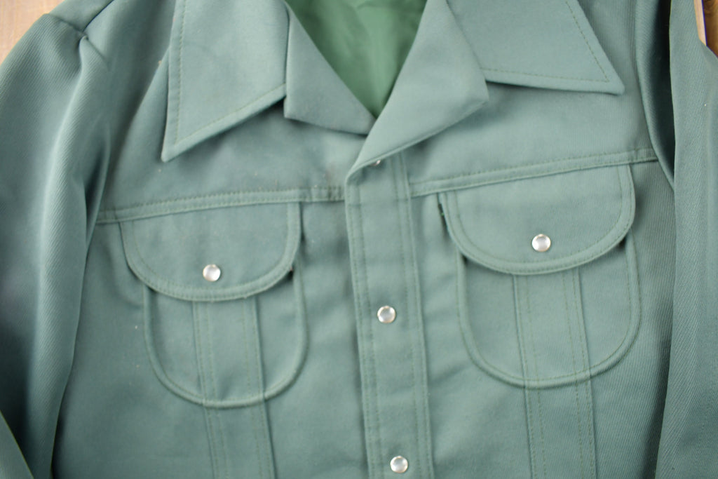 Vintage 1970s Levi's Panatela Tops Western Style Pearl Snap Button Up Shirt Made in USA Size M