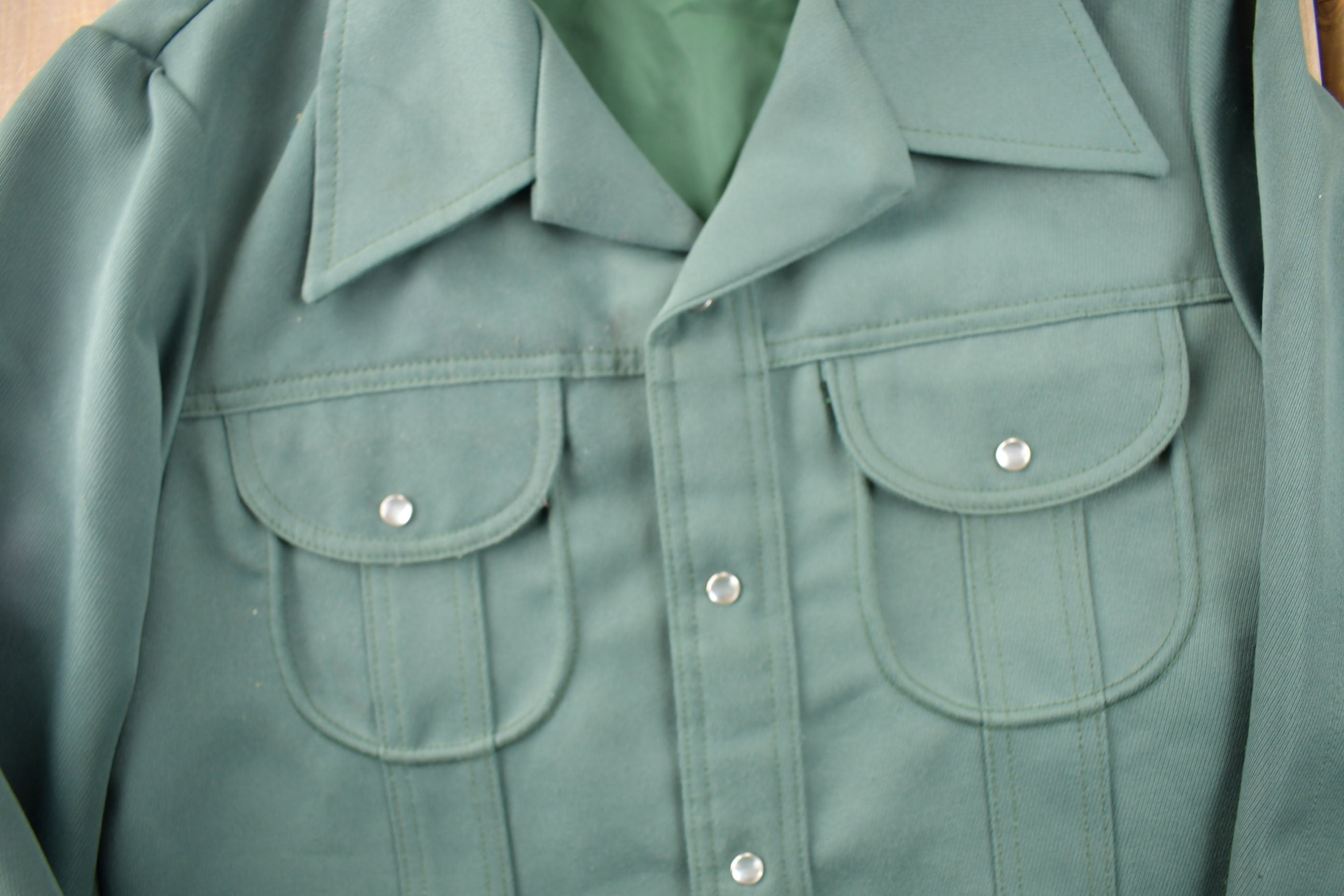 Vintage 1970s Levi's Panatela Tops Western Style Pearl Snap Button Up Shirt Made in USA Size M