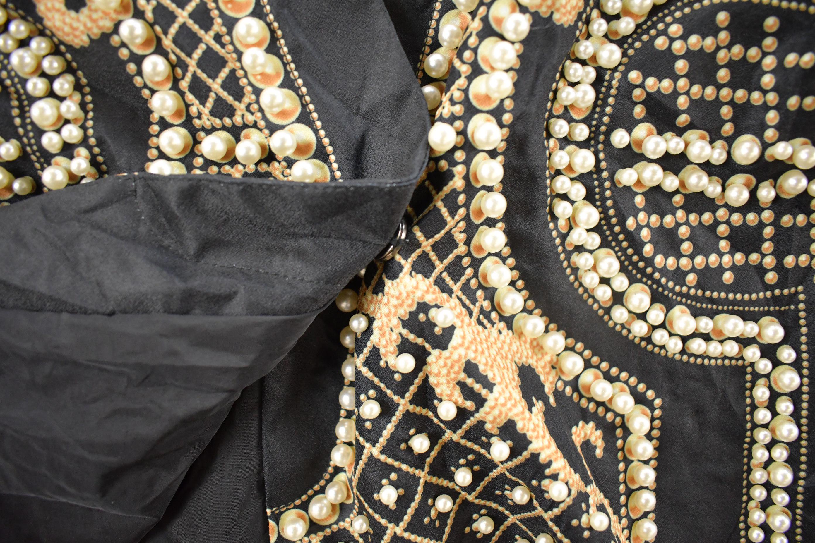 Vintage 1980s Pearls Beaded Jacket Women's XL