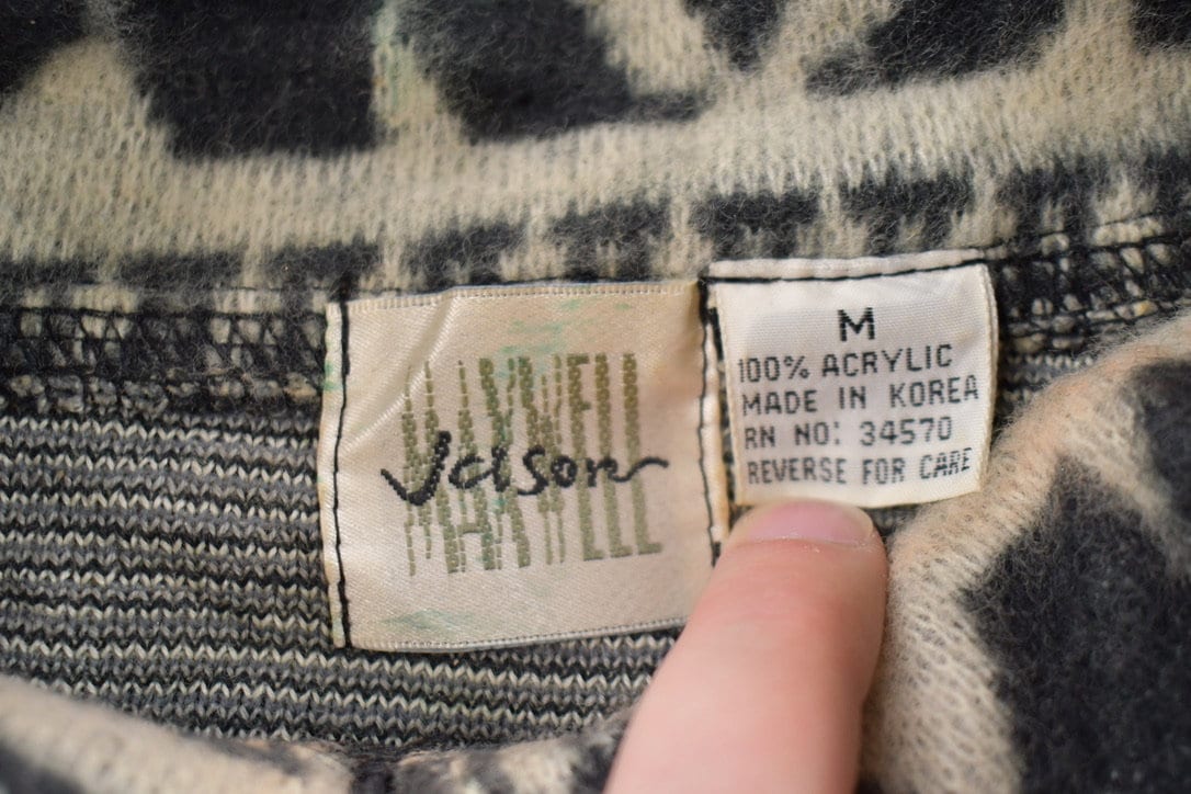 Vintage 1990s Jason Maxwell Patterned Fleece Sweater