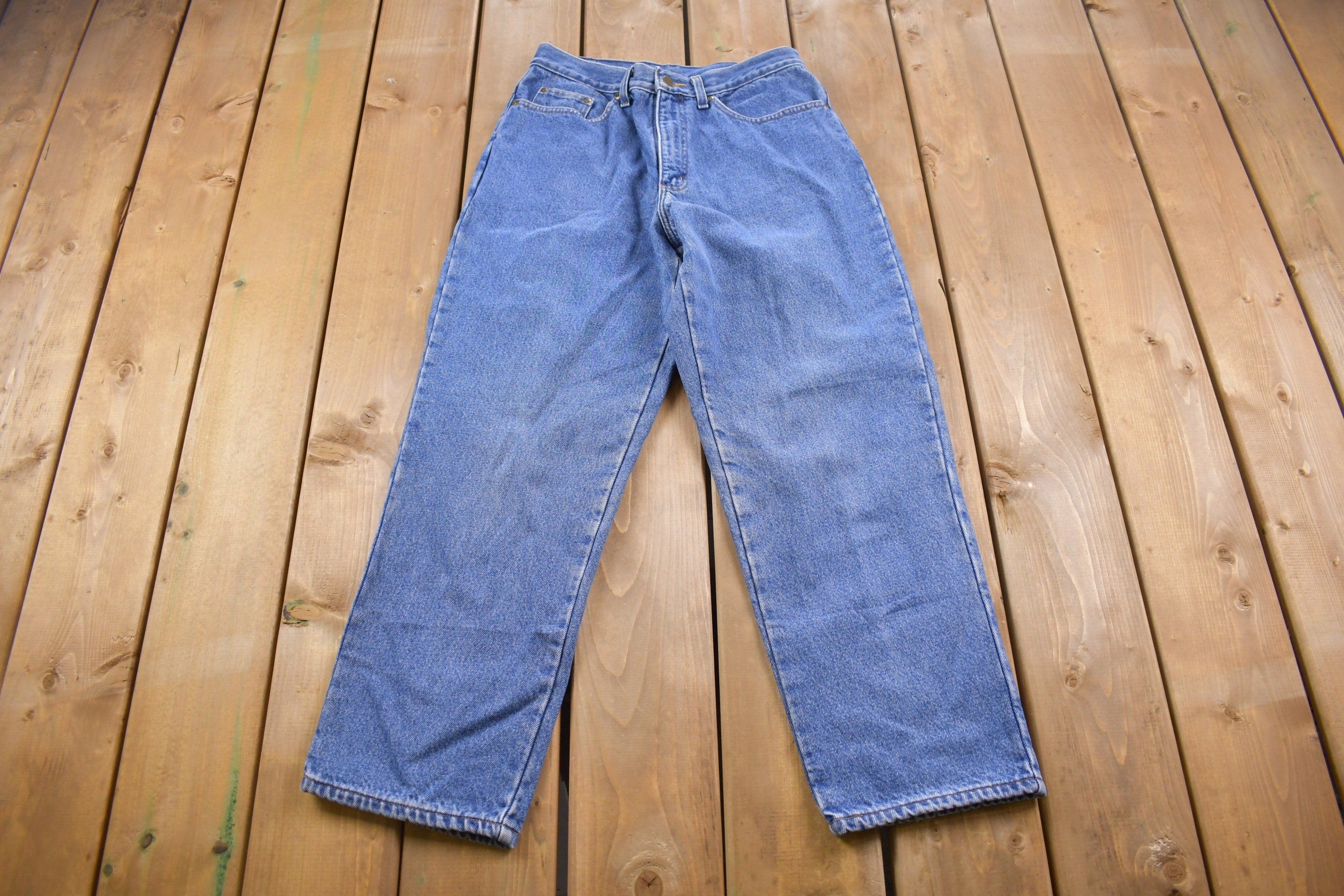 Vintage 1990s L.L Bean Plaid Cotton Lined Jeans 28 x 26