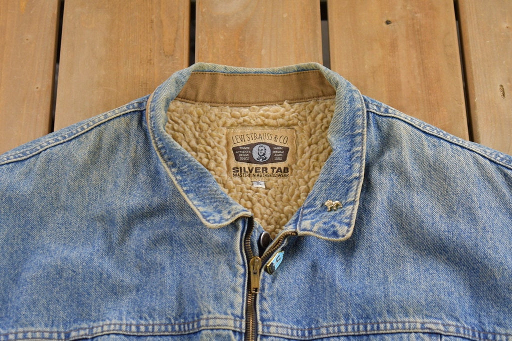 Vintage 1990s Levi's Silver Tab Sherpa Jean Jacket