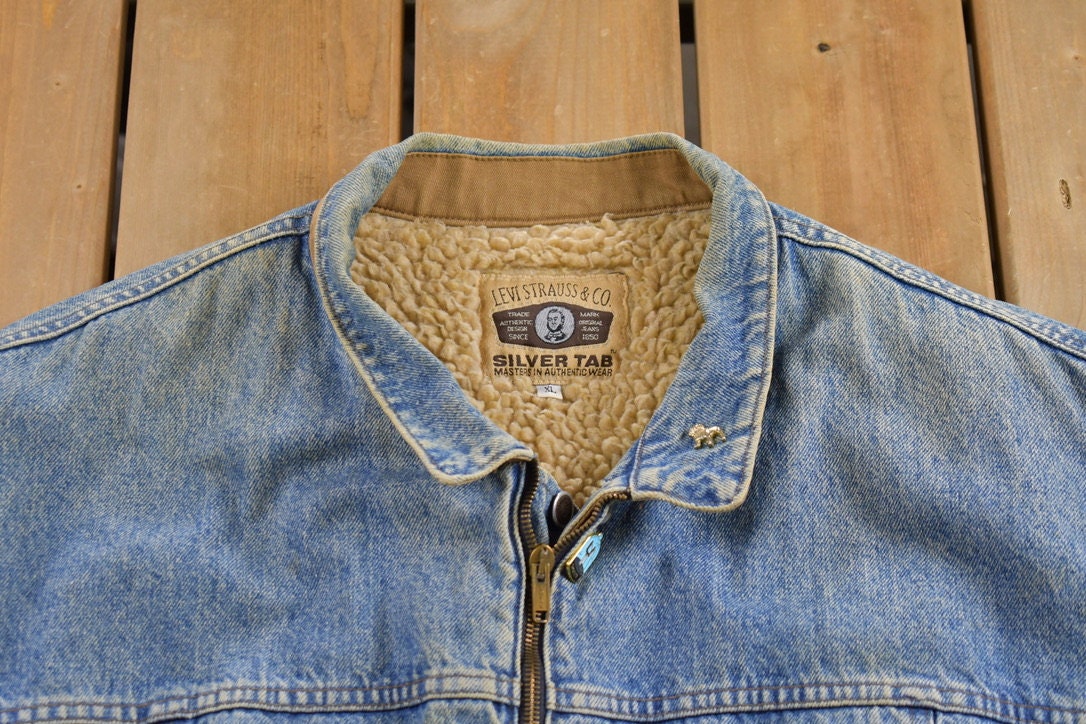 Vintage 1990s Levi's Silver Tab Sherpa Jean Jacket