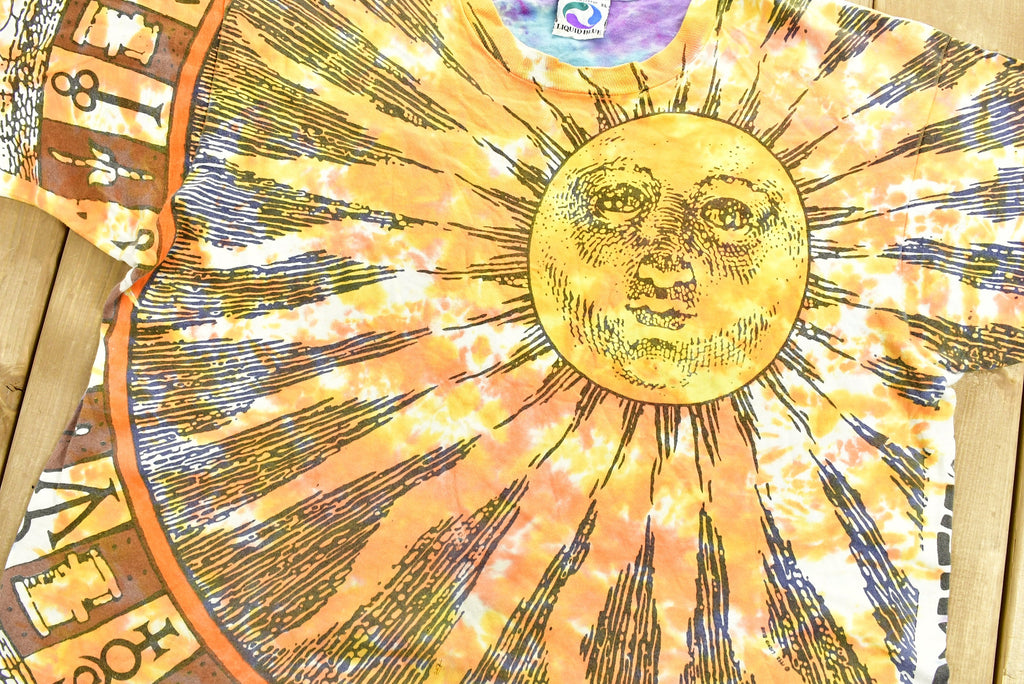 Vintage 1992 Liquid Blue Sun & Moon T Shirt