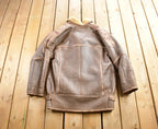Vintage 1980s Alfred Leather Sheepskin Authentic Shearling Jacket Made In Canada