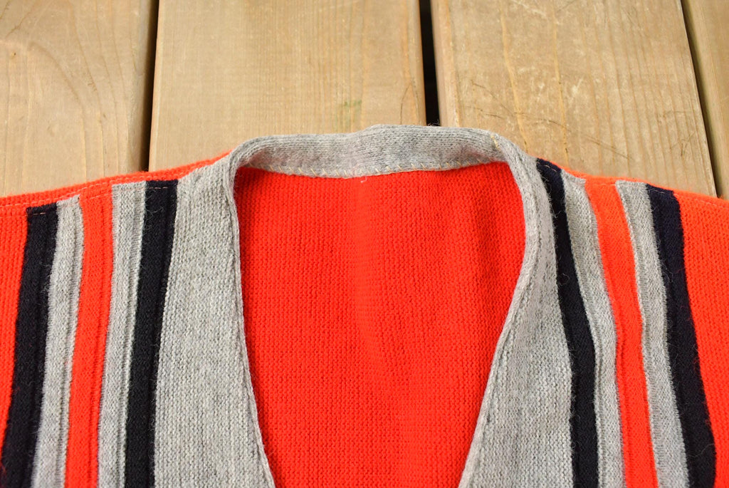 Vintage 1960s Striped Knit Cardigan Sweater Men's M