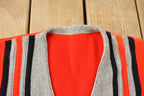 Vintage 1960s Striped Knit Cardigan Sweater Men's M