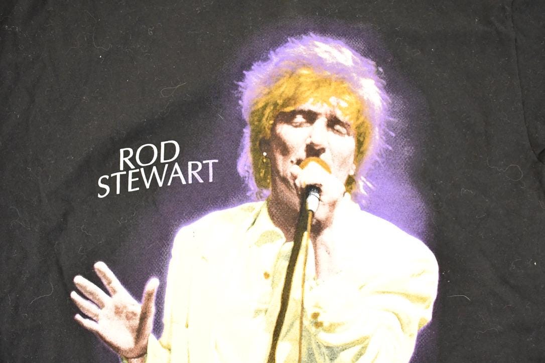 Vintage 1993 Rod Stewart A Night To Remember Rare Graphic Print Promo Tour T-Shirt Men's L