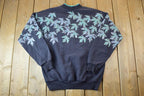 Vintage 1990s Artisans Maple Leaf All Over Print Button Up Crewneck