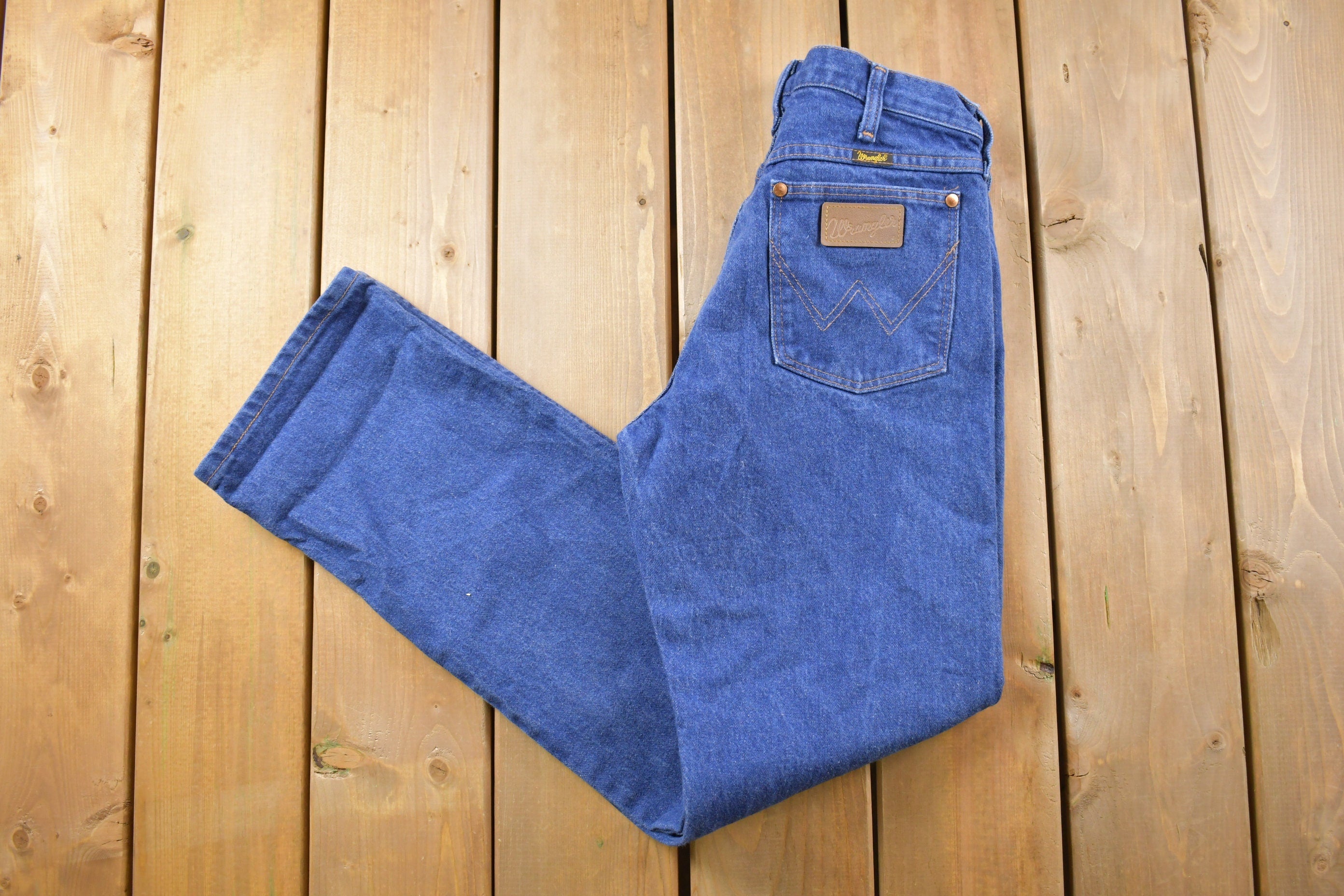 Vintage 1990's Wrangler Made in USA Dark Blue Jeans 26 x 31