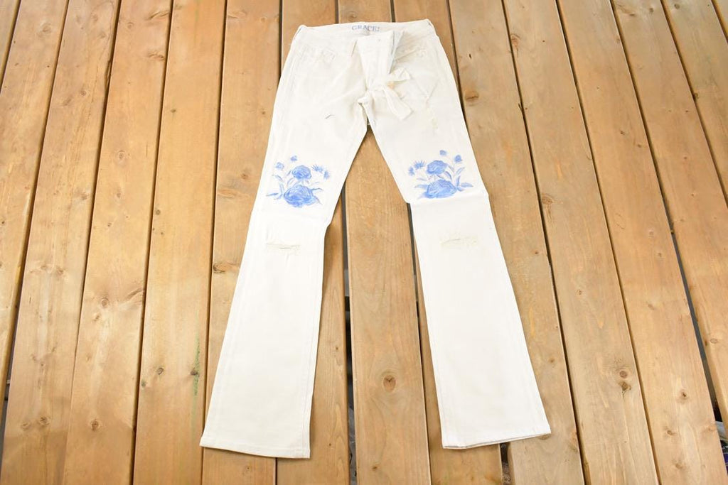 Vintage Deadstock Y2K Grace In LA Bedazzled Bootcut Low Rise Jeans Women's Size 26 x 32