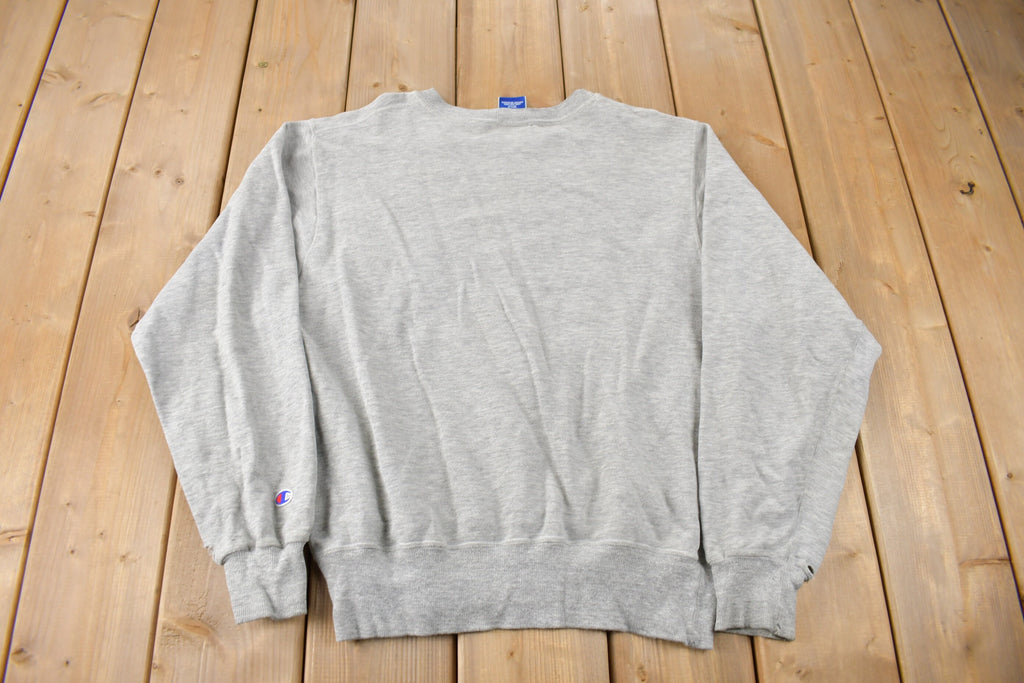 Vintage 1990s Champion Small Logo Embroidered Crewneck Sweatshirt Size M